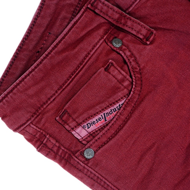 Skinzee C84Bz Women's Denim Jeans Super Slim Trousers Casual Maroon Pant Diesel UK