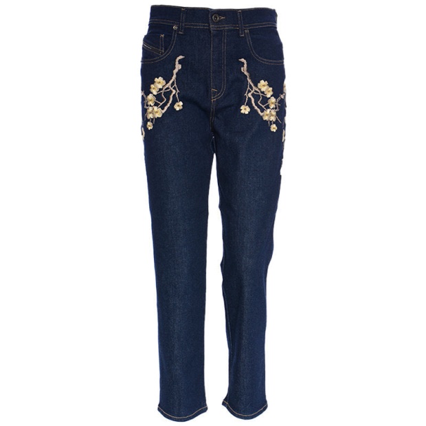 Black Gold Type 1799 Bg8Yl Women's Denim Jeans Embroidery Blue Pant Diesel UK