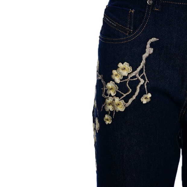 Black Gold Type 1799 Bg8Yl Women's Denim Jeans Embroidery Blue Pant Diesel UK