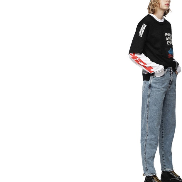 Alys 084Wl Women's Jeans Denim Regular Straight Regular Waist Fit Pants Diesel UK