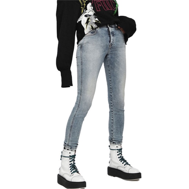 Diesel UK Babhila 069Bn Women's Jeans Denim Slim Skinny Regular Waist Fit Pants