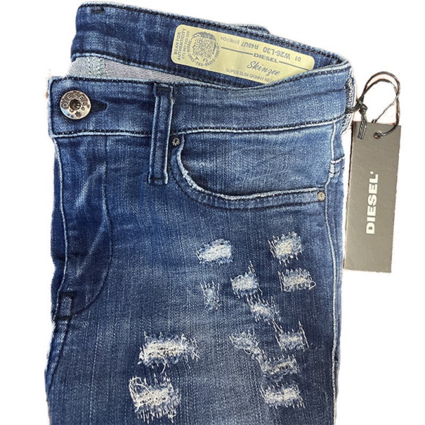 Diesel UK Skinzee R48U7 Women's Jeans Super Slim Skinny Regular Waist Fit Pants