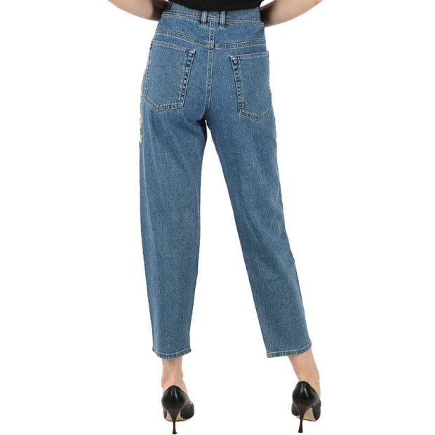 Diesel UK Black Gold Bg8Yq Women's Jeans Boyfriend Fit Casual Denim Embroidery Pants