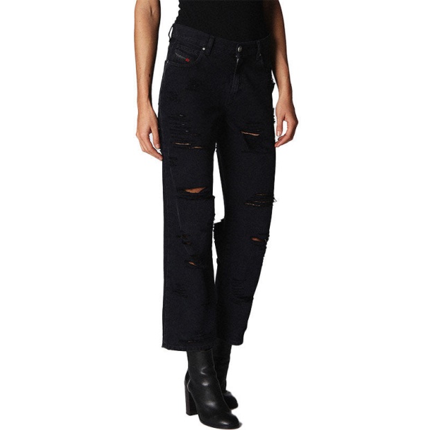 Diesel UK Niclah 084Nz Women's Jeans Denim Regular Straight High Waist Fit Pants