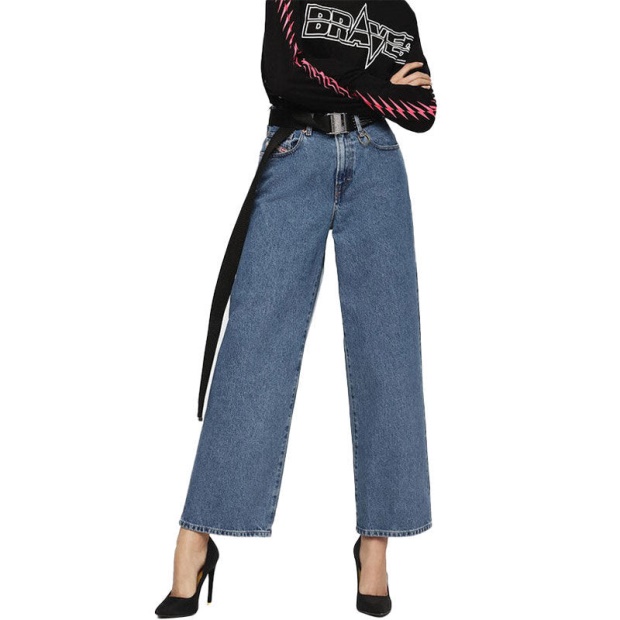 Widee 0077V Women's Jeans Denim Regular Straight High Waist Fit Pants Diesel UK