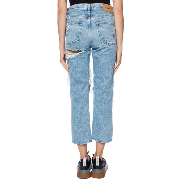 Diesel UK Aryel 0076N Women's Jeans Denim Regular Straight Regular Waist Fit Pants