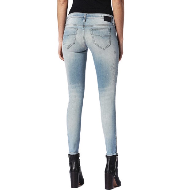 Diesel UK Skinzee Low Zip 084Px Women's Jeans Super Slim Skinny Low Waist Fit Pants
