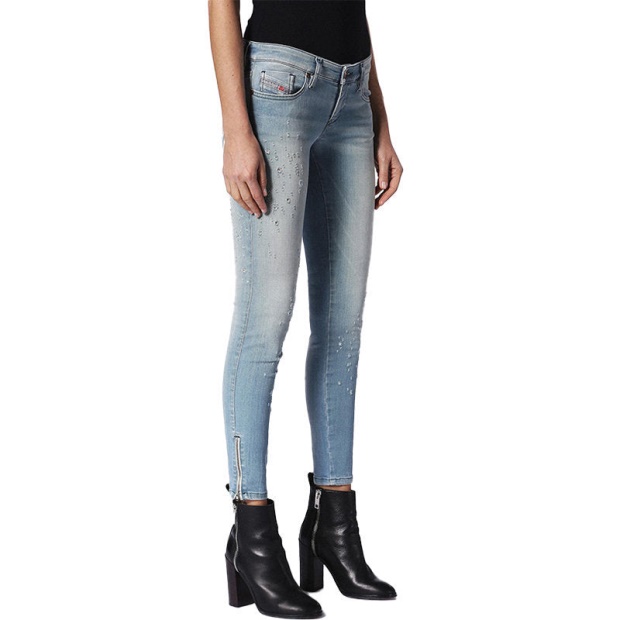 Diesel UK Skinzee Low Zip 084Px Women's Jeans Super Slim Skinny Low Waist Fit Pants