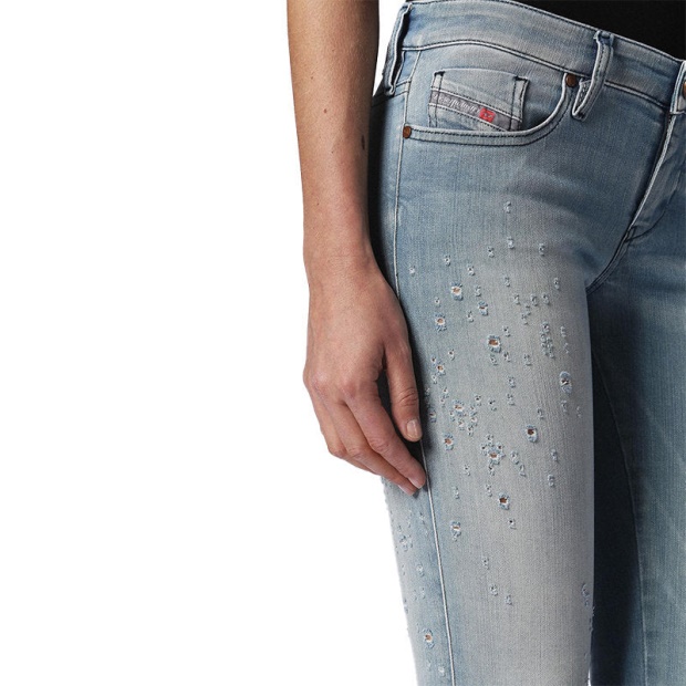 Diesel UK Skinzee Low Zip 084Px Women's Jeans Super Slim Skinny Low Waist Fit Pants